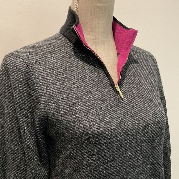 Ted Baker London Grey Wool Zip V neck Sweater Small Medium Fit 3 - Picture 9 of 16